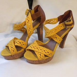 Yellow platform sandals